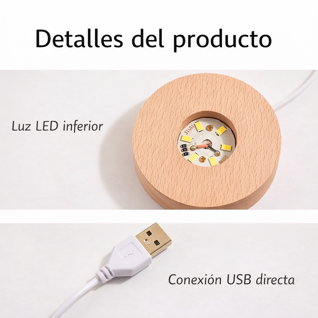 Lámpara de Cristal Personalizada 2D con Foto – Regalo Emocional con Luz LED