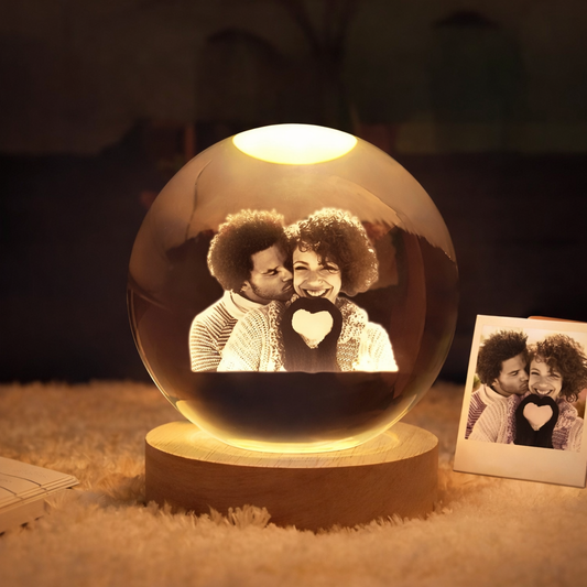 Lámpara de Cristal Personalizada 2D con Foto – Regalo Emocional con Luz LED
